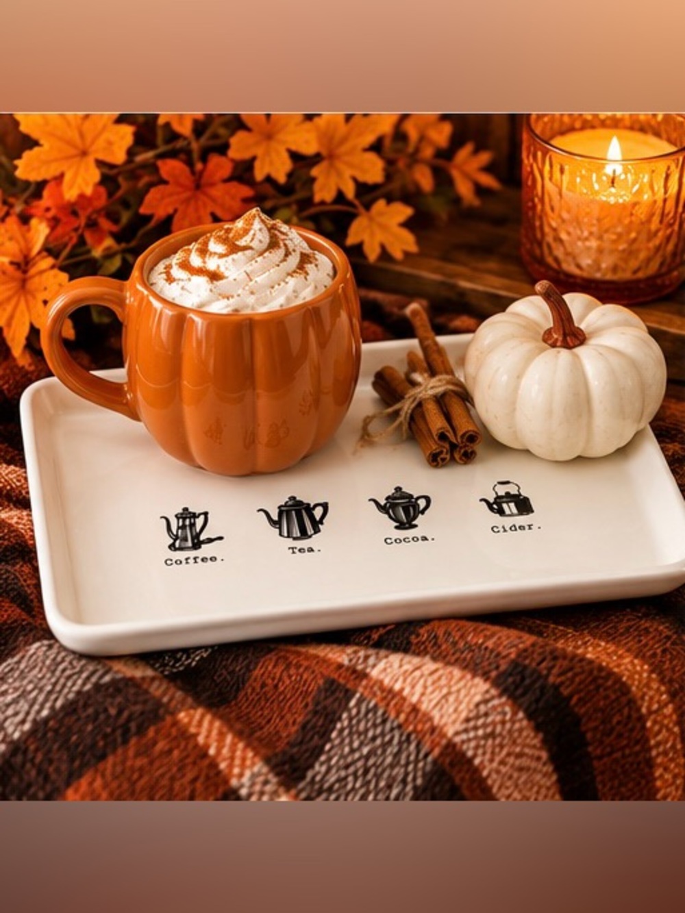 Rae Dunn Coffee Tea Cocoa Cider Serving Tray 2017 OG HTF